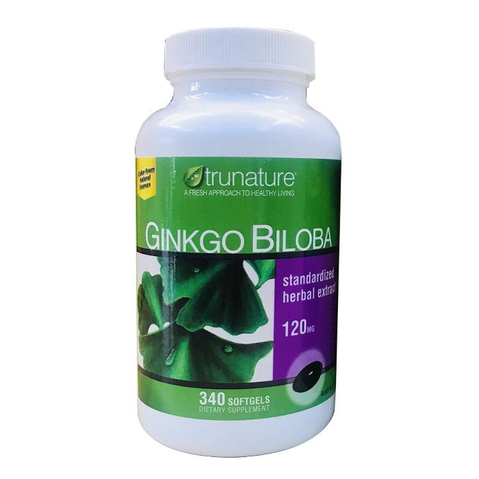 Viên uống Ginkgo Biloba 120mg With Vinpocetine Trunature Mỹ 340