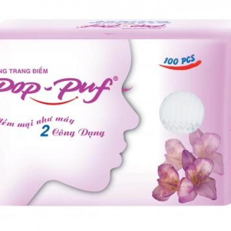 BÔNG TẨY TRANG PUP PUF 100 MIẾNG COMBO 6 HỘP