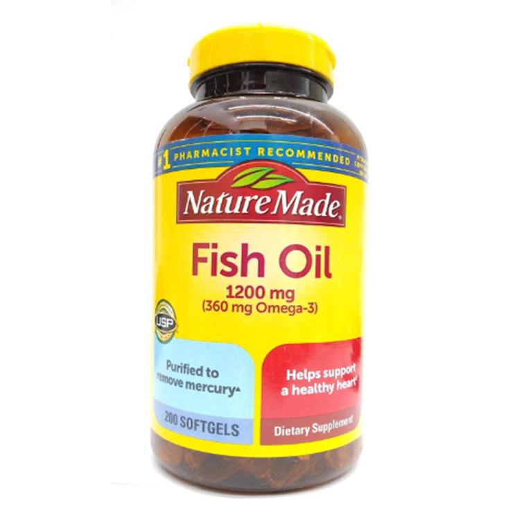 Thực phẩm chức năng Nature Made Fish Oil 1200mg chứa 360mg Omega-3